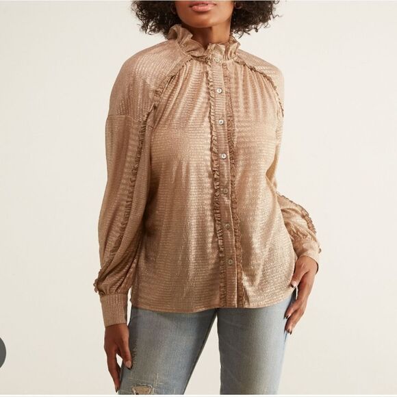 ANTIK BATIK L goldyone blouse, ruffle detail - Picture 12 of 12